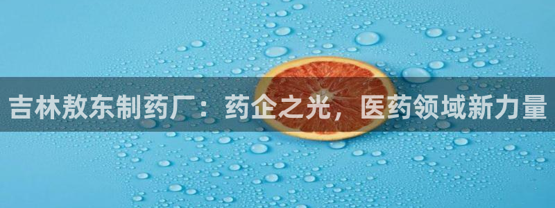 九游会老哥俱乐部官方网站：吉林敖东制药厂：药企之光，医药领域新力量